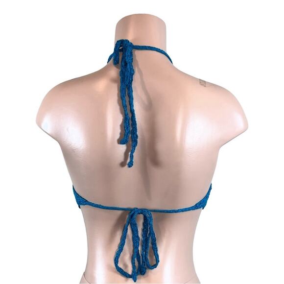 Blue Crochet Halter Top - Picture 5 of 11